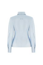 Cotton Zip-Up Shirt with Shoulder Pads