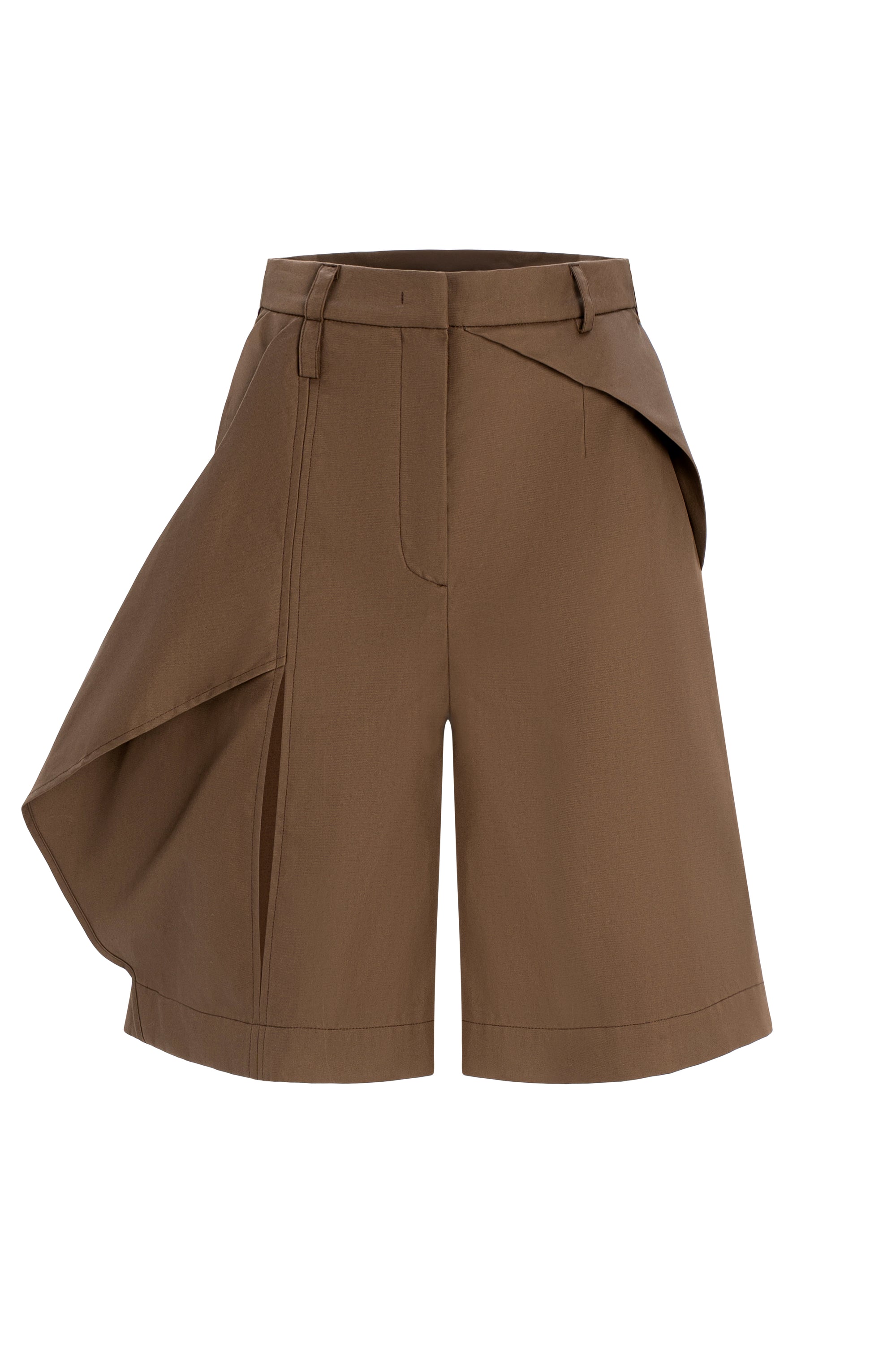 High-Rise Bermuda Shorts with Cut-Out Detail