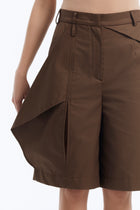 High-Rise Bermuda Shorts with Cut-Out Detail