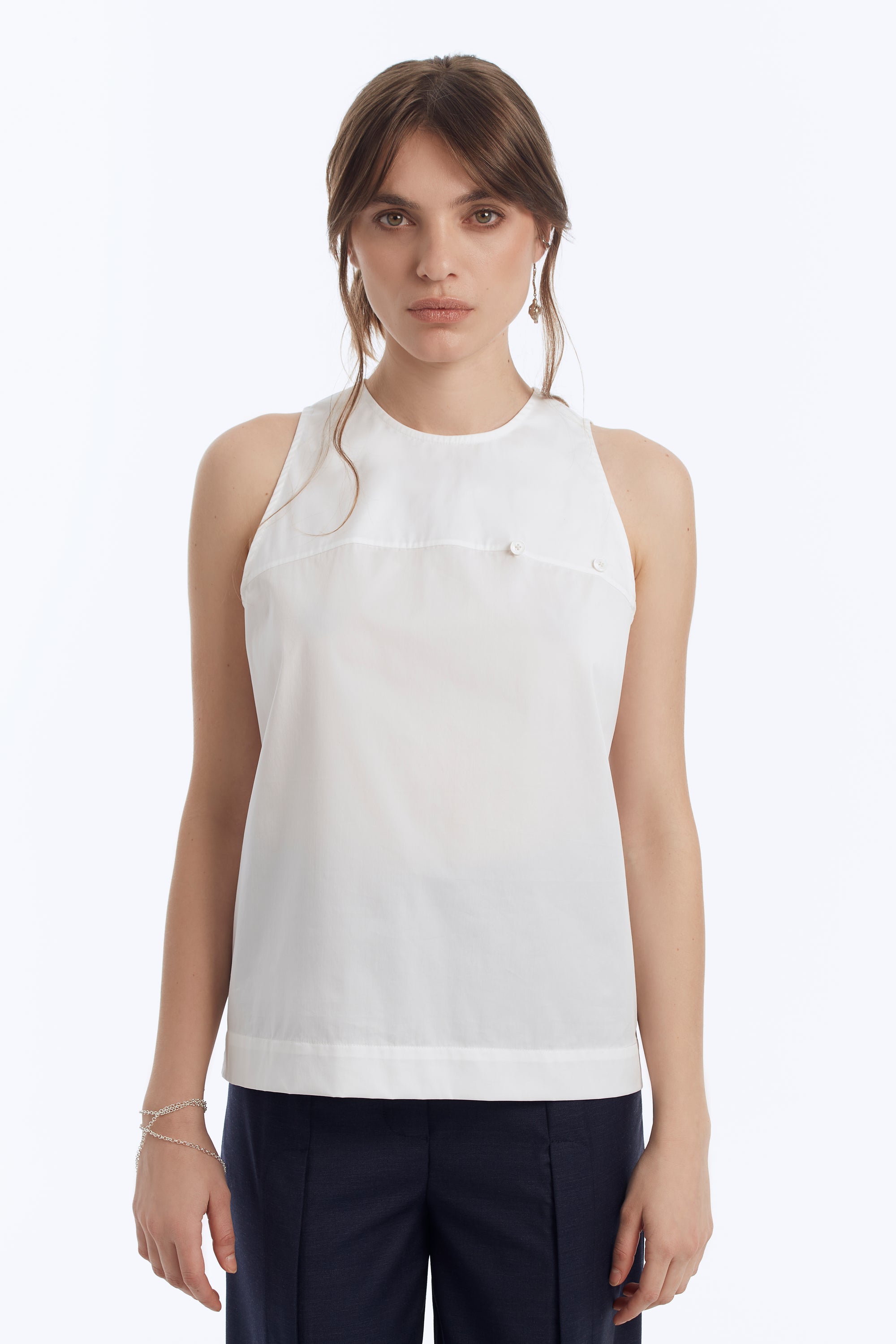 Cotton Top with Detachable Pocket