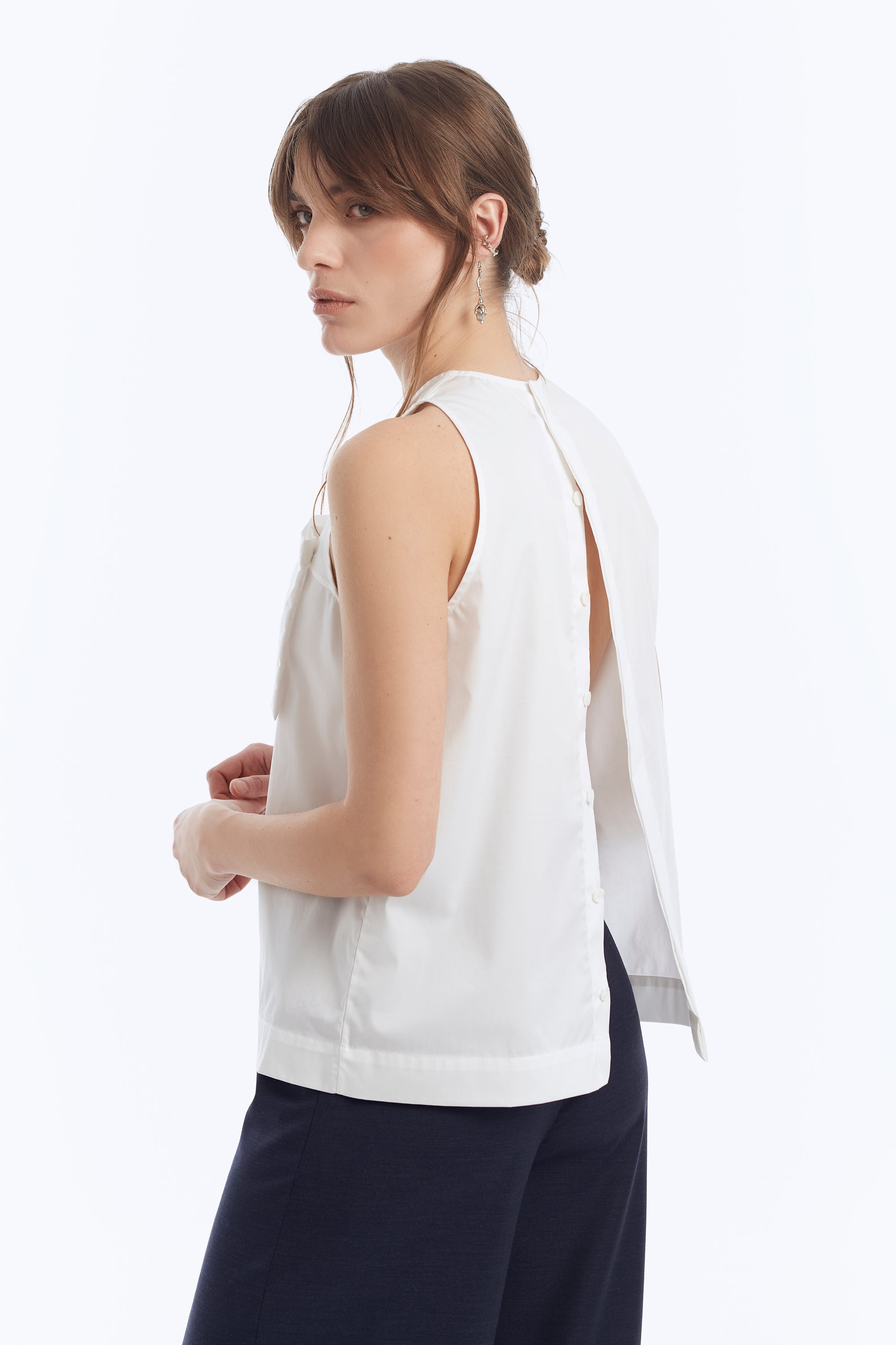 Cotton Top with Detachable Pocket
