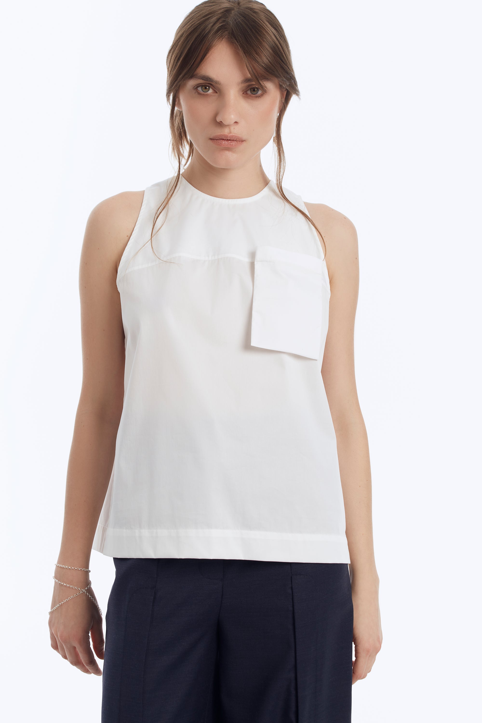 Cotton Top with Detachable Pocket