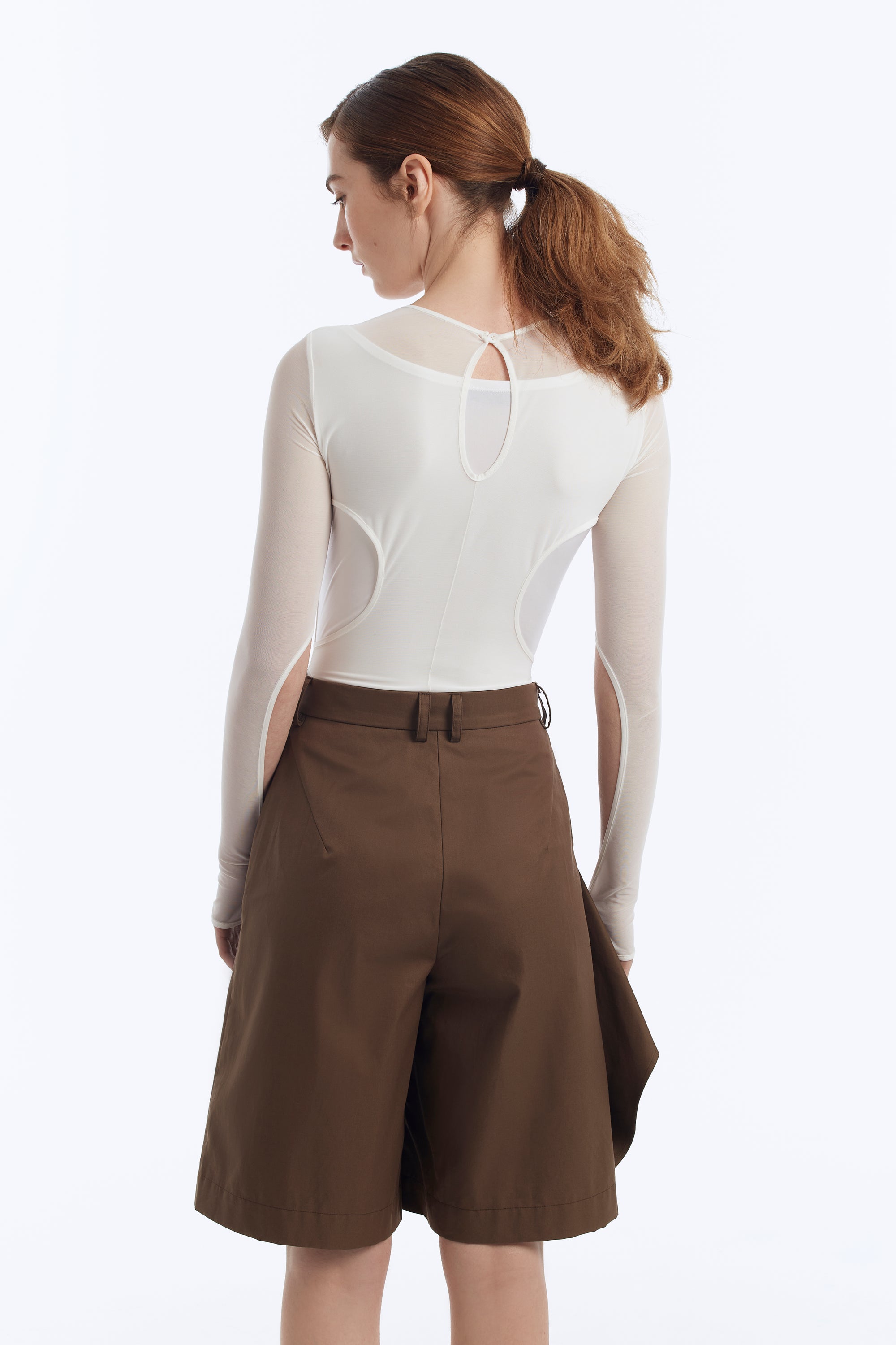 Semi-Sheer Bodysuit with Decorative Details